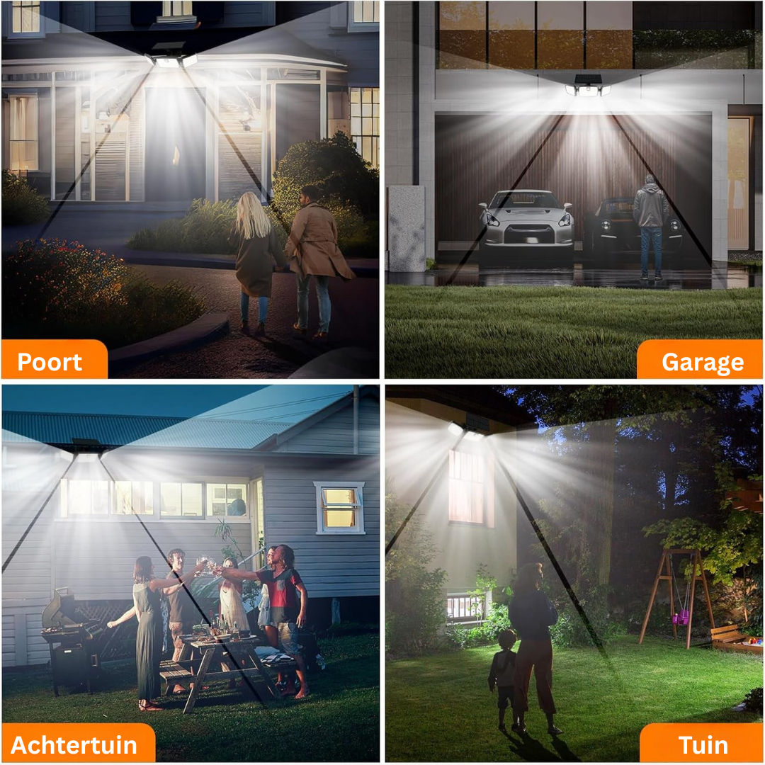 Solarbewegingssensor Deckverlichting voor Buiten met 232 LEDs en Afstandsbediening
