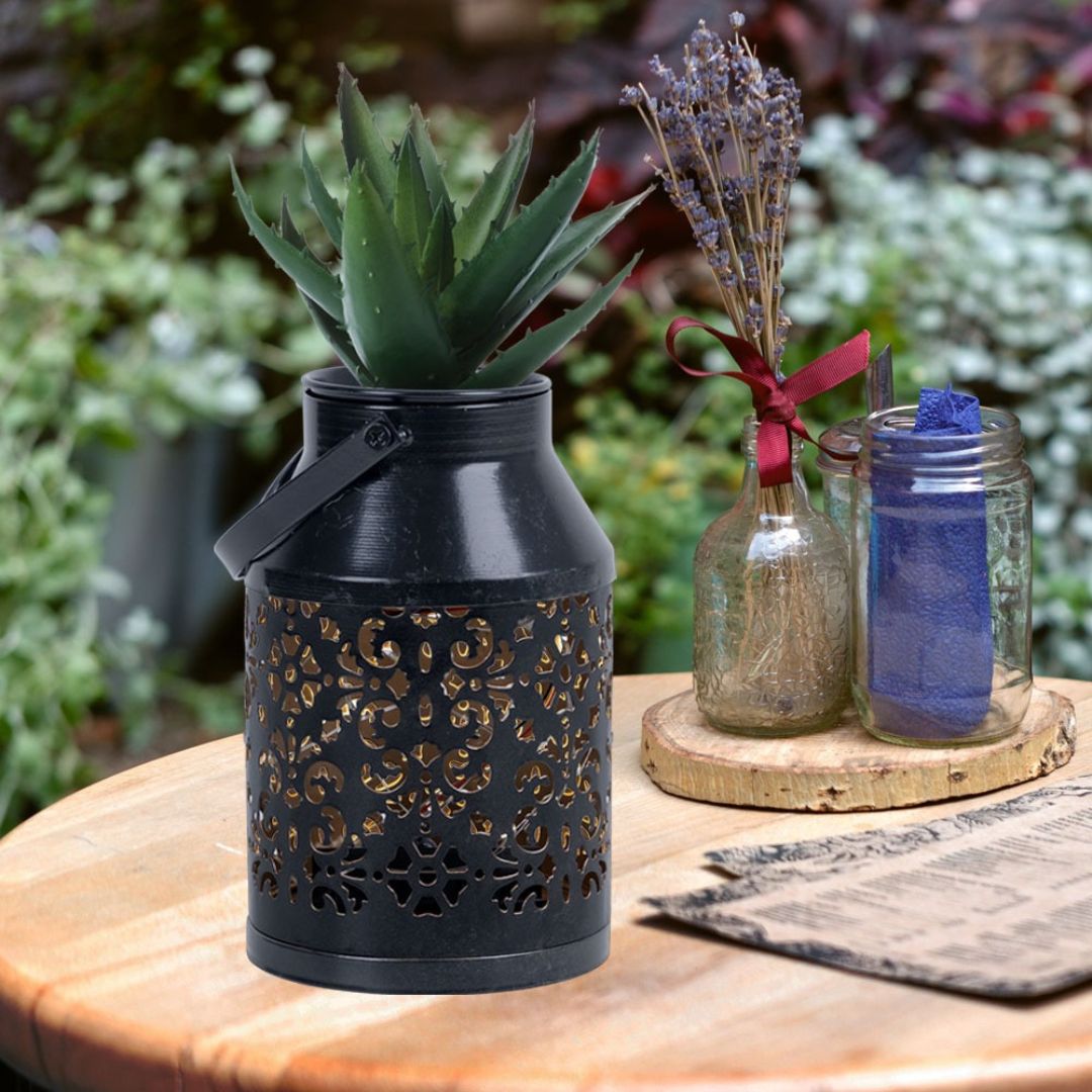 LED Solar Tuinlantaarn Zwarte Plantenlamp met Sensor