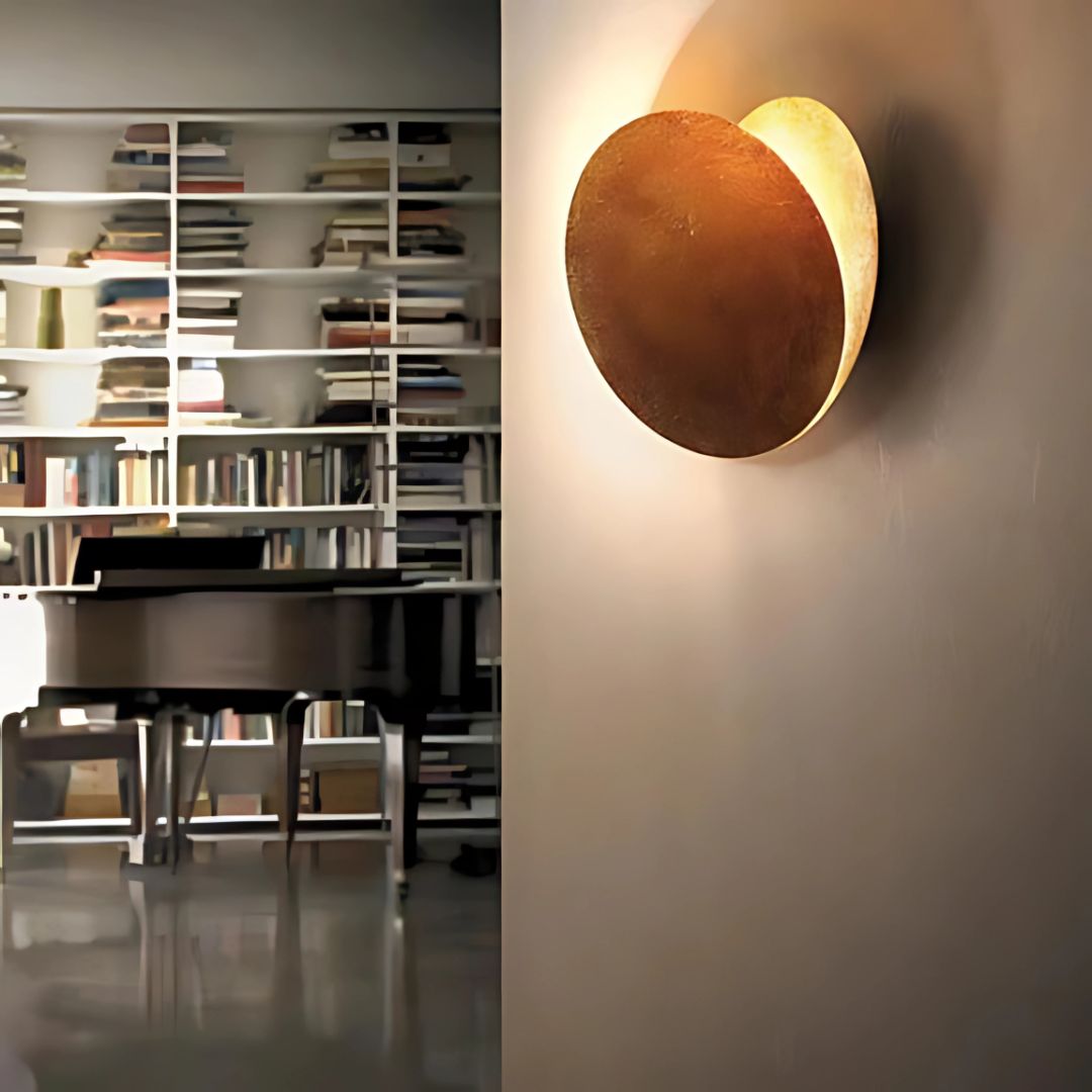Gouden Eclipse LED Wandlamp – Moderne Draaibare Wandlamp