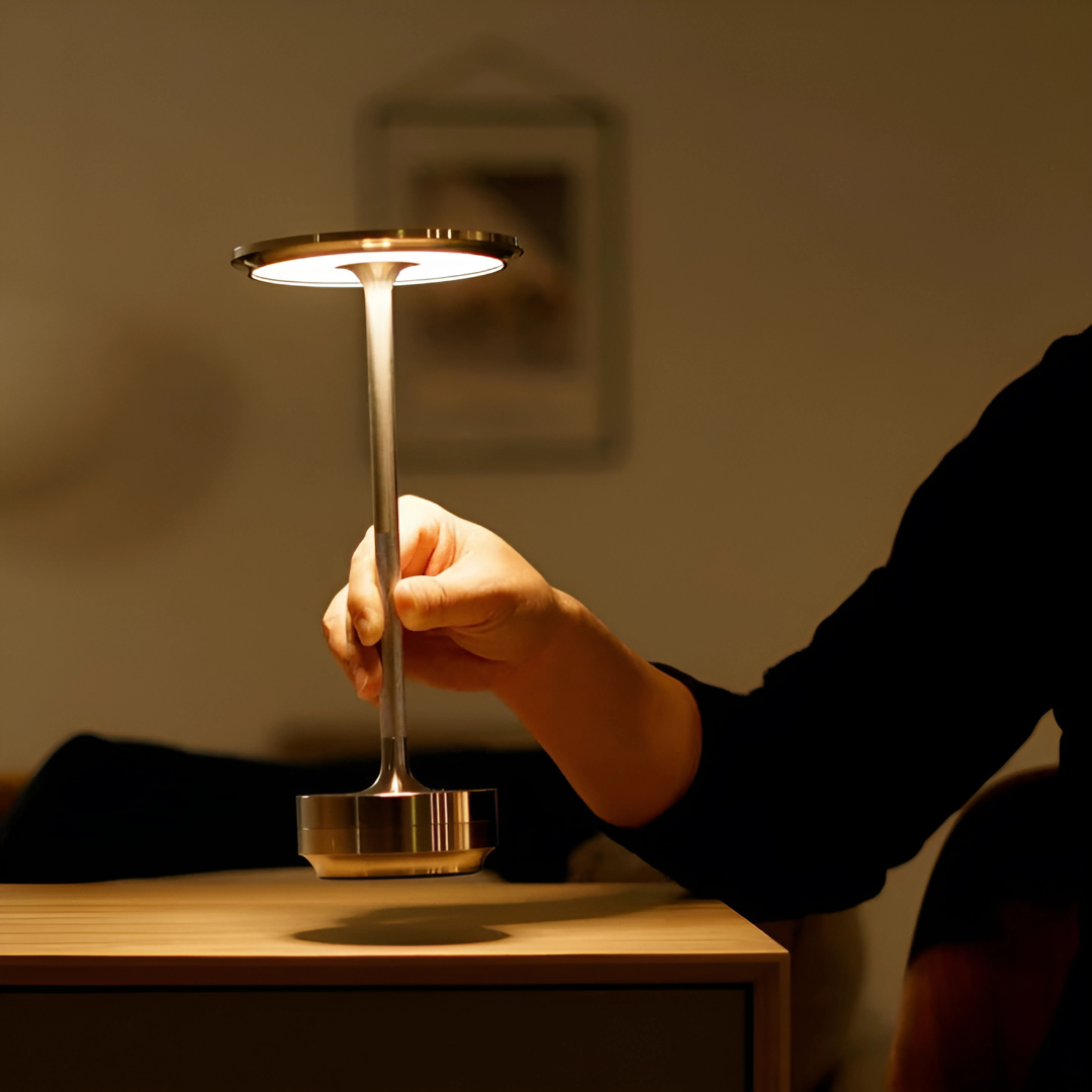 Zwevende LED Tafellamp – Draadloos, Touch en Dimbaar Designlicht