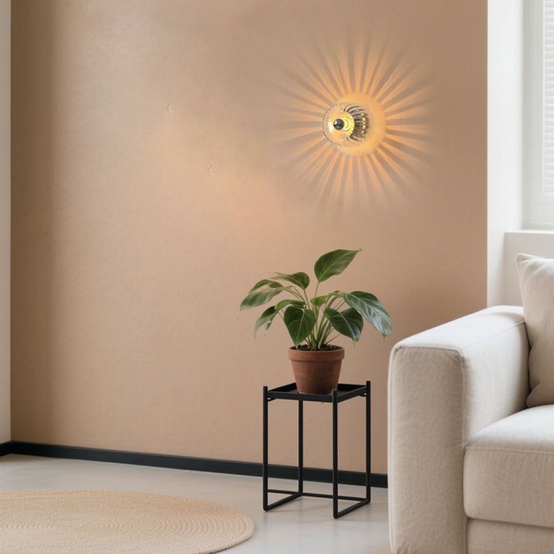 Nordic Bauhaus Wandlamp van Glas en IJzer - Minimalistisch Design voor Binnen