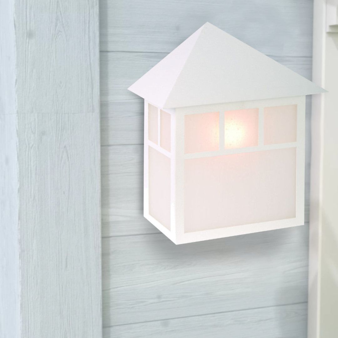 Buitenwandlamp Structuurwit 28 cm Wandlantaarn met Matglas