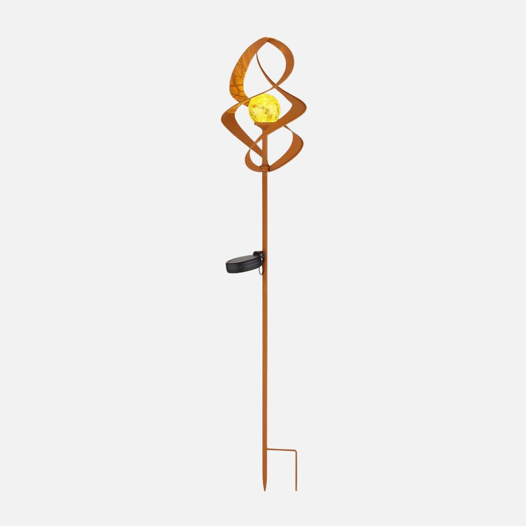 Solar LED Tuinlamp Roestkleurig Metaal IP44 Craquelé Bol