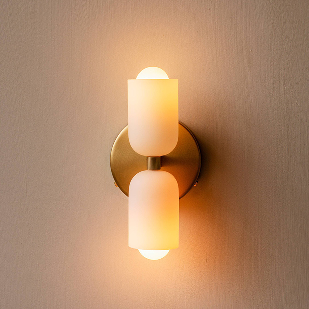 Moderne Wandlamp van Glas met Dubbele Hoofden voor Binnengebruik 1