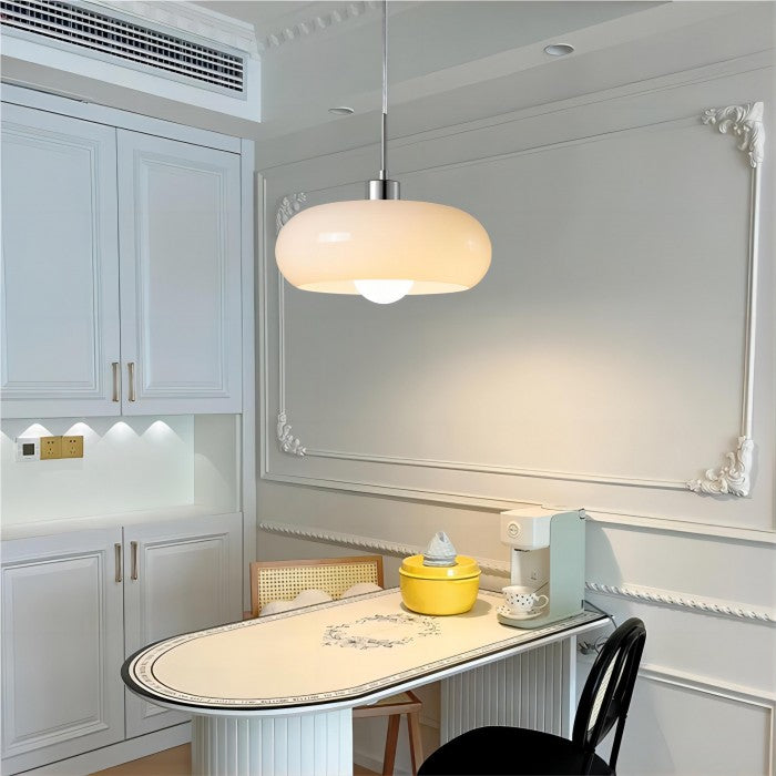 Retro Glazen Hanglamp – Bauhaus, Oranje, Scandinavisch