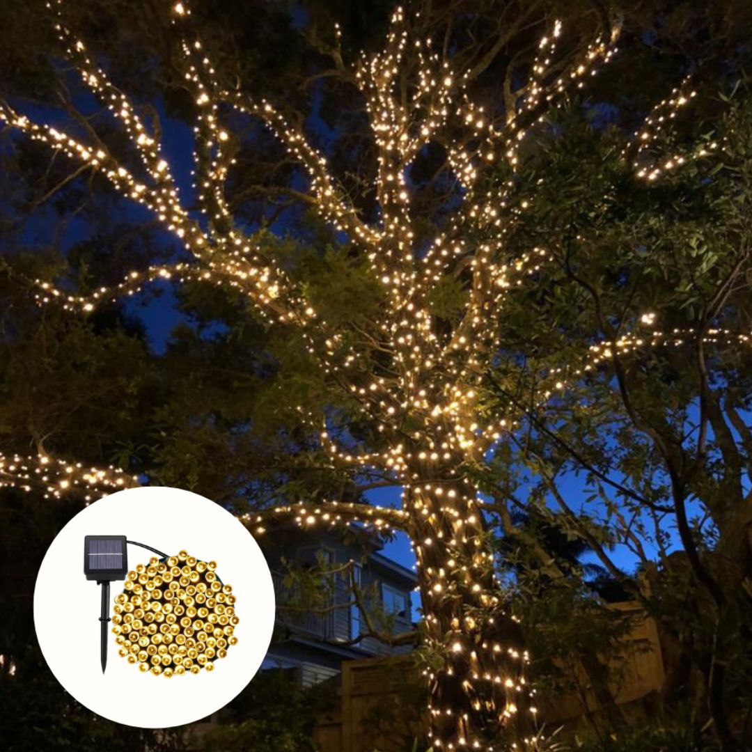 Solar Sfeerverlichting Buiten 200LED Warm Wit IP65
