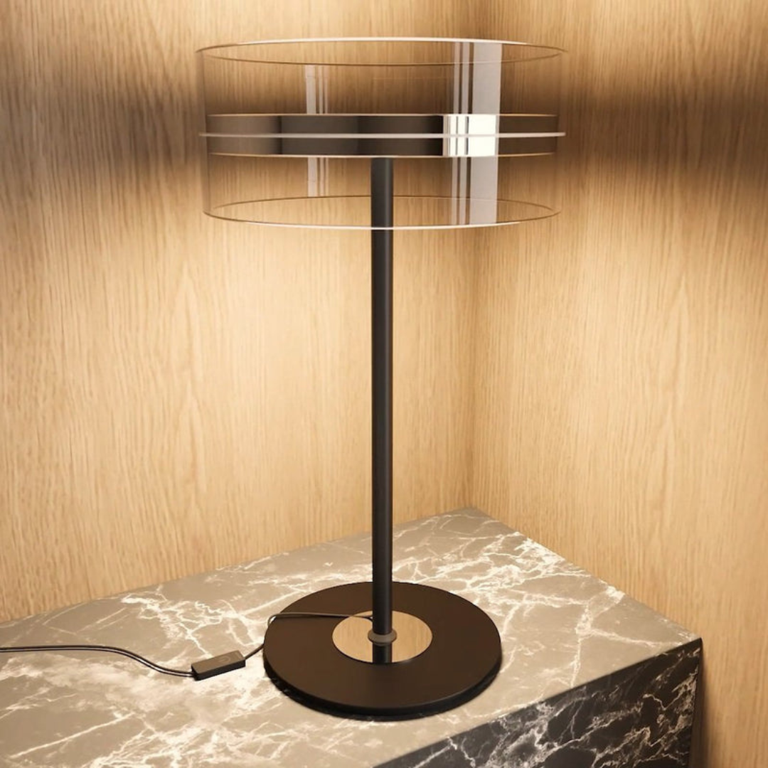 Elegante Tafellamp Zwart met Dimmable Functie en LED Technologie