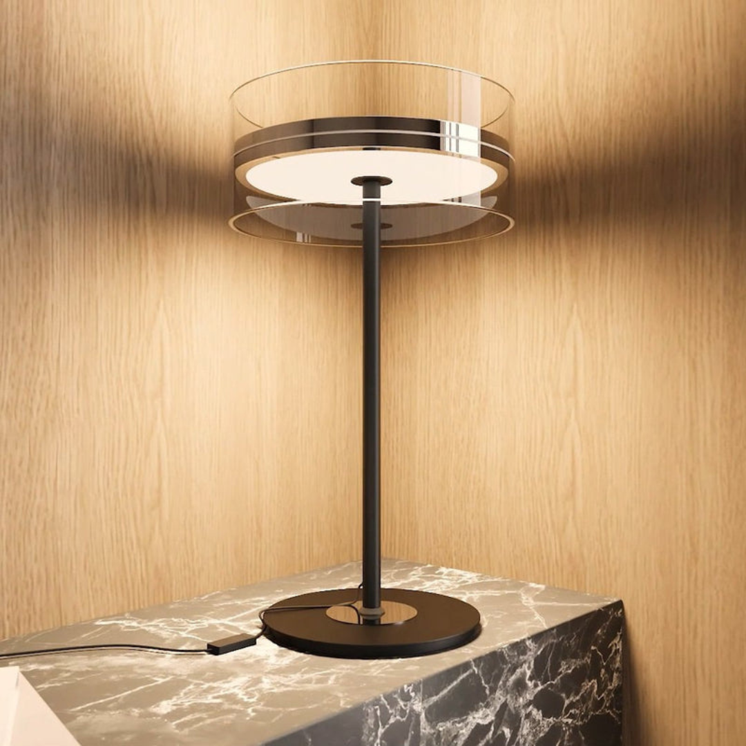 Elegante Tafellamp Zwart met Dimmable Functie en LED Technologie