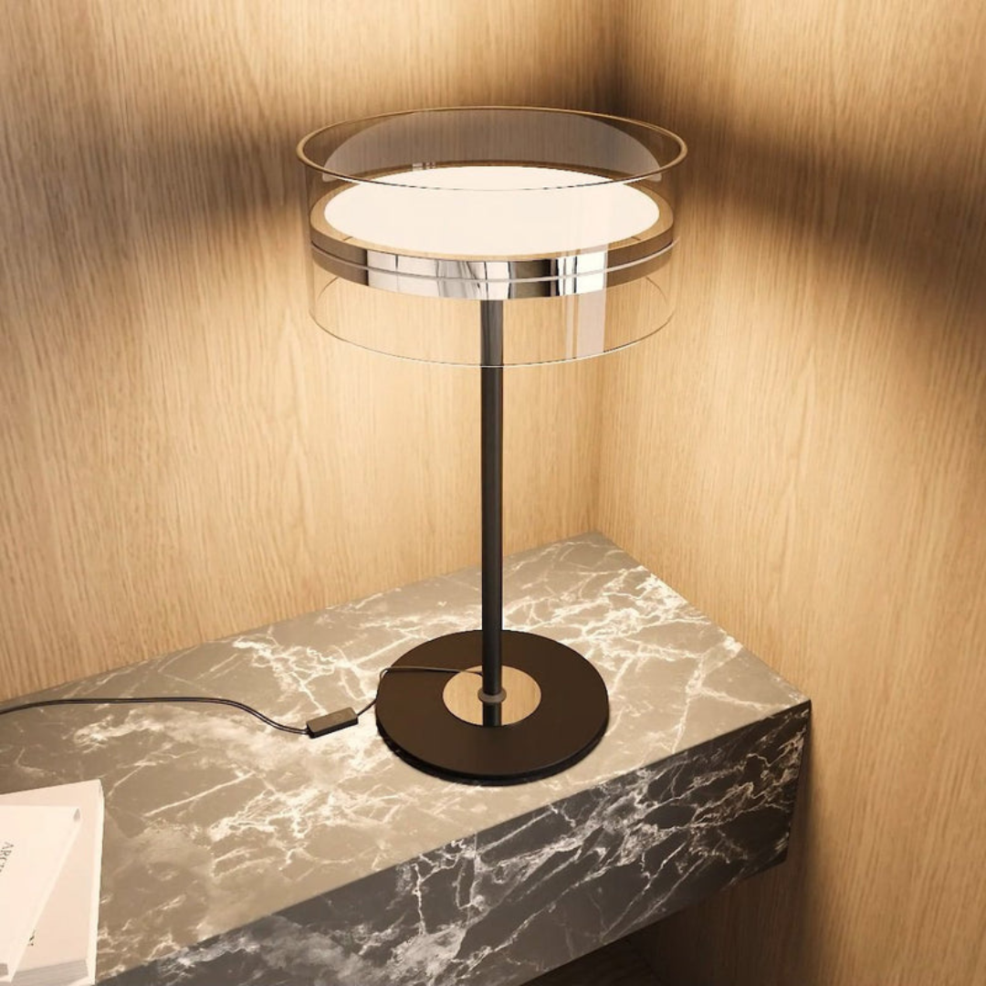 Elegante Tafellamp Zwart met Dimmable Functie en LED Technologie