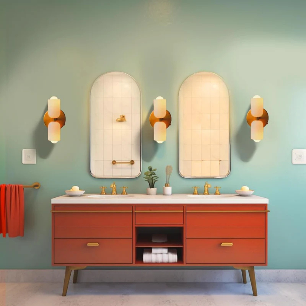 Moderne Wandlamp van Glas met Dubbele Hoofden voor Binnengebruik