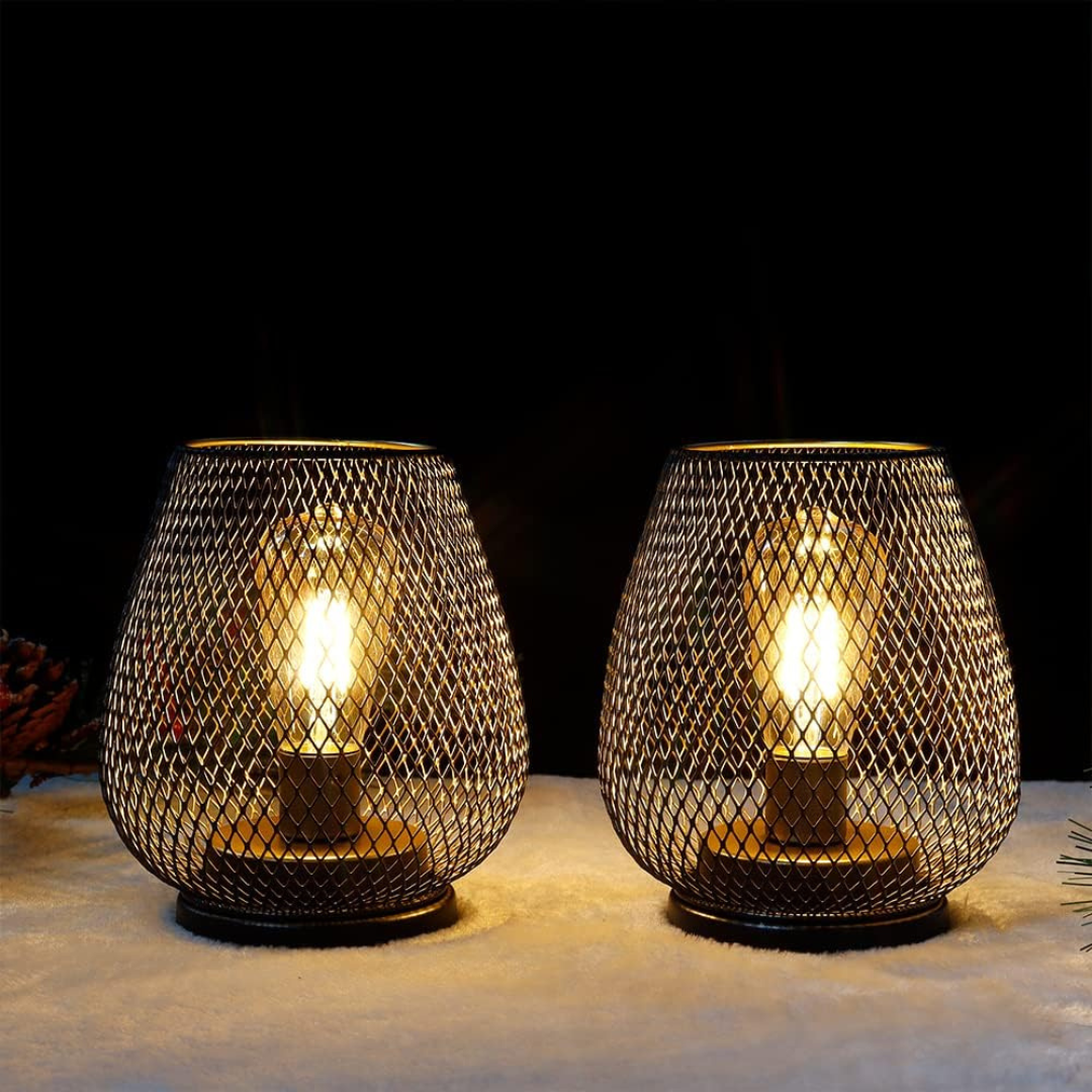 Luxe Draadloze LED Lantaarn – Matzwart Tuinlantaarn met Vintage Ontwerp-4