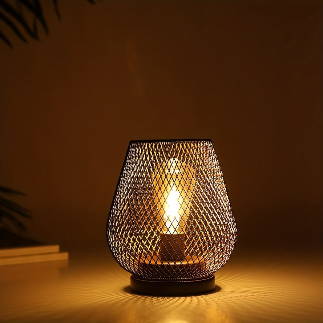 Luxe Draadloze LED Lantaarn – Matzwart Tuinlantaarn met Vintage Ontwerp-3