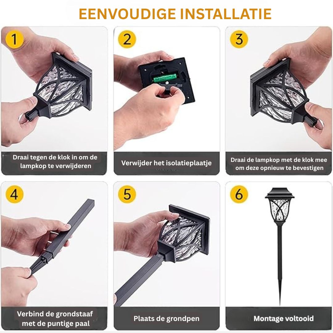 Solar LED Tuinverlichting Waterdicht 4 Stuks