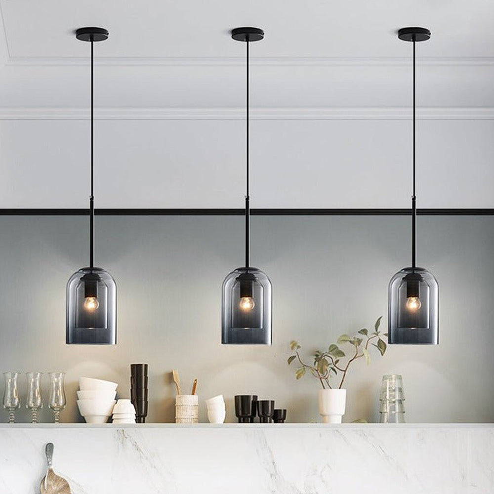 Glazen Hanglamp – Modern, Dubbele Laag, IJzer & Glas
