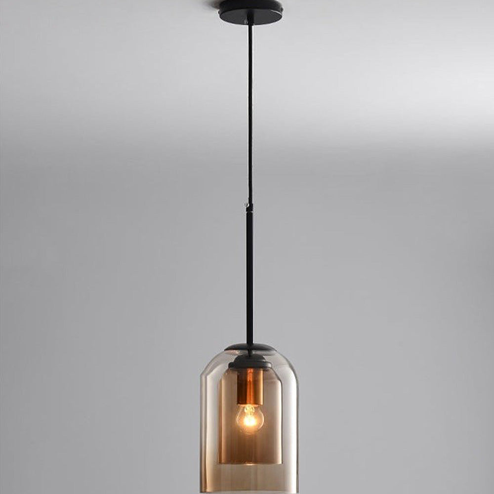 Glazen Hanglamp – Modern, Dubbele Laag, IJzer & Glas
