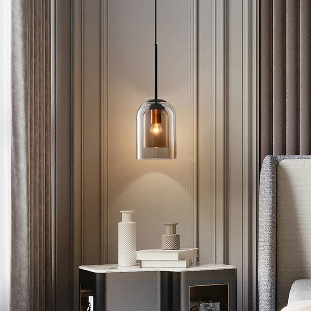 Glazen Hanglamp – Modern, Dubbele Laag, IJzer & Glas