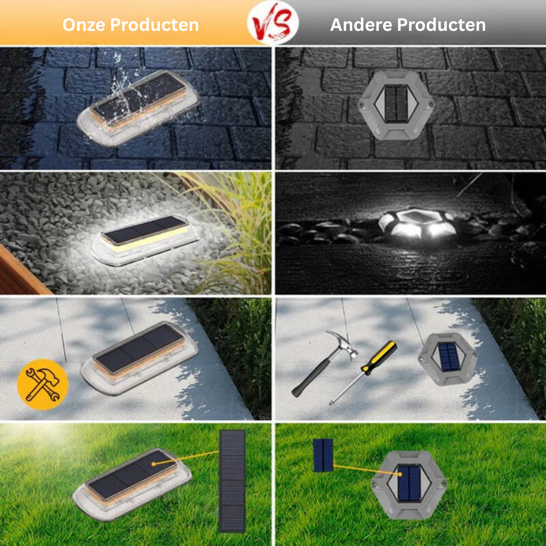 Waterdichte Solar Tuinverlichting met 30 LED's – 4 Stuks Warm Wit
