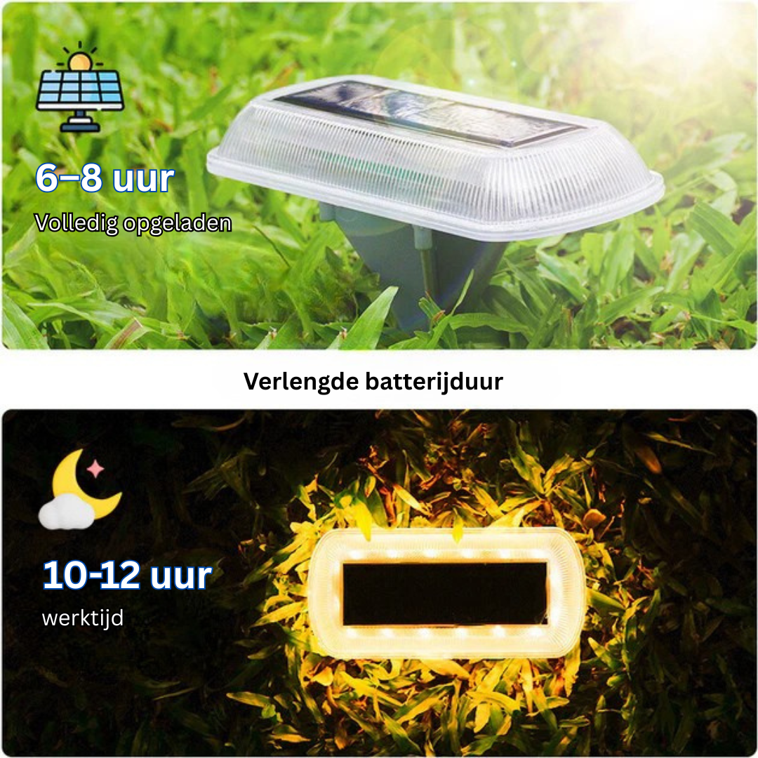 Waterdichte Solar Tuinverlichting met 30 LED's – 4 Stuks Warm Wit