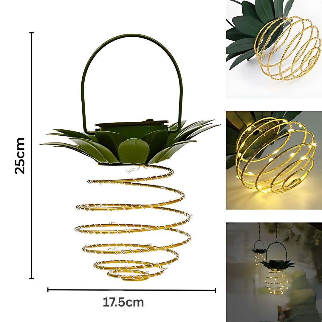 Buitenlamp Zonne Energie Ananasvormig – Sfeervolle Tuinverlichting 28 cm