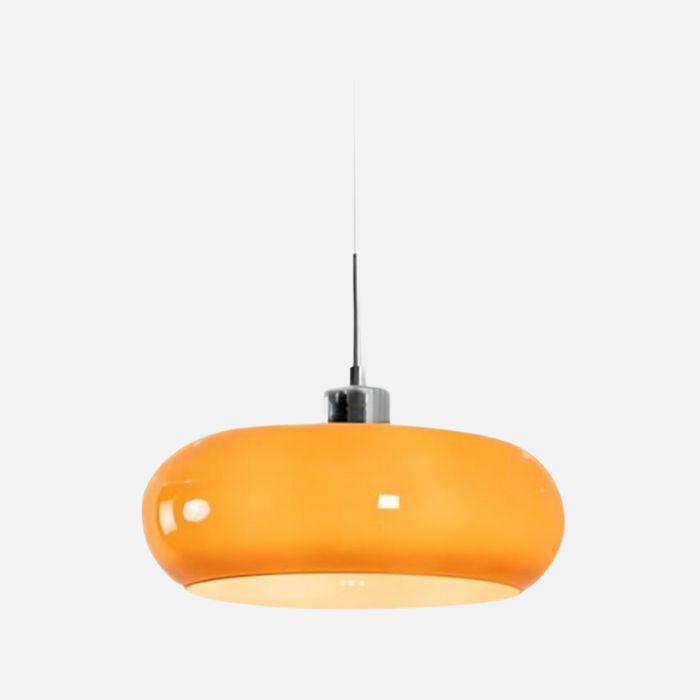 Retro Glazen Hanglamp – Bauhaus, Oranje, Scandinavisch