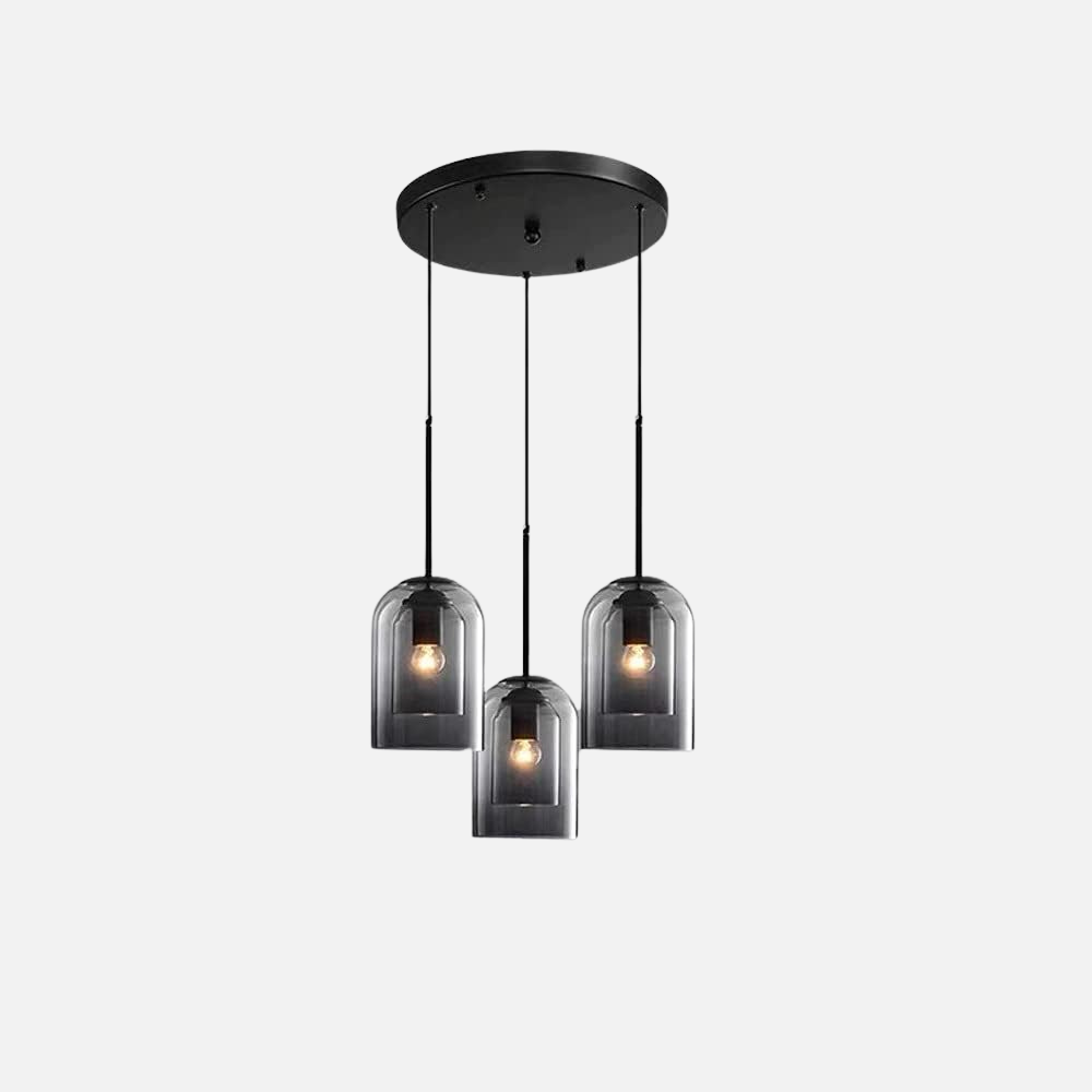 Glazen Hanglamp – Modern, Dubbele Laag, IJzer & Glas