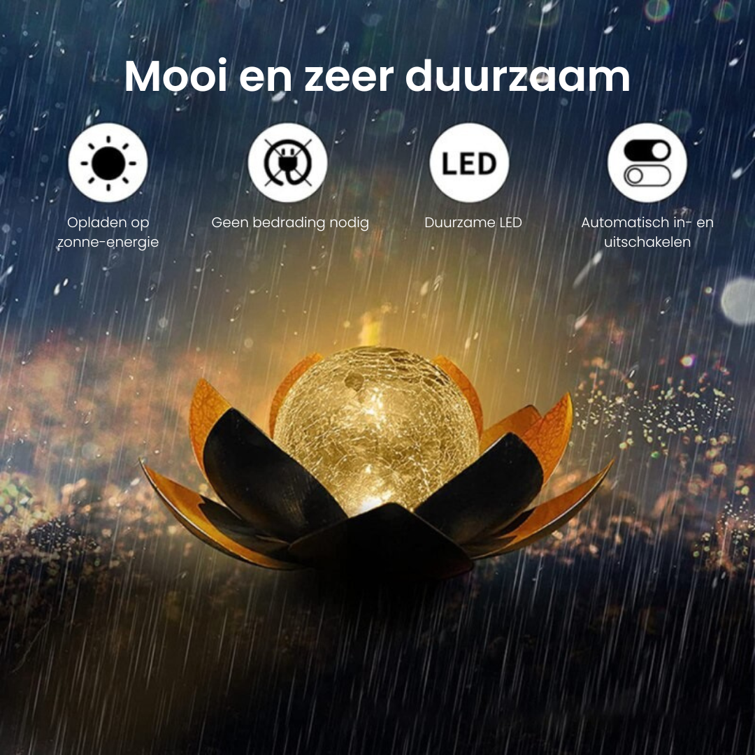 Lotusvormige Tuinlamp Solar – Waterdicht en Milieuvriendelijk Tuinverlichting