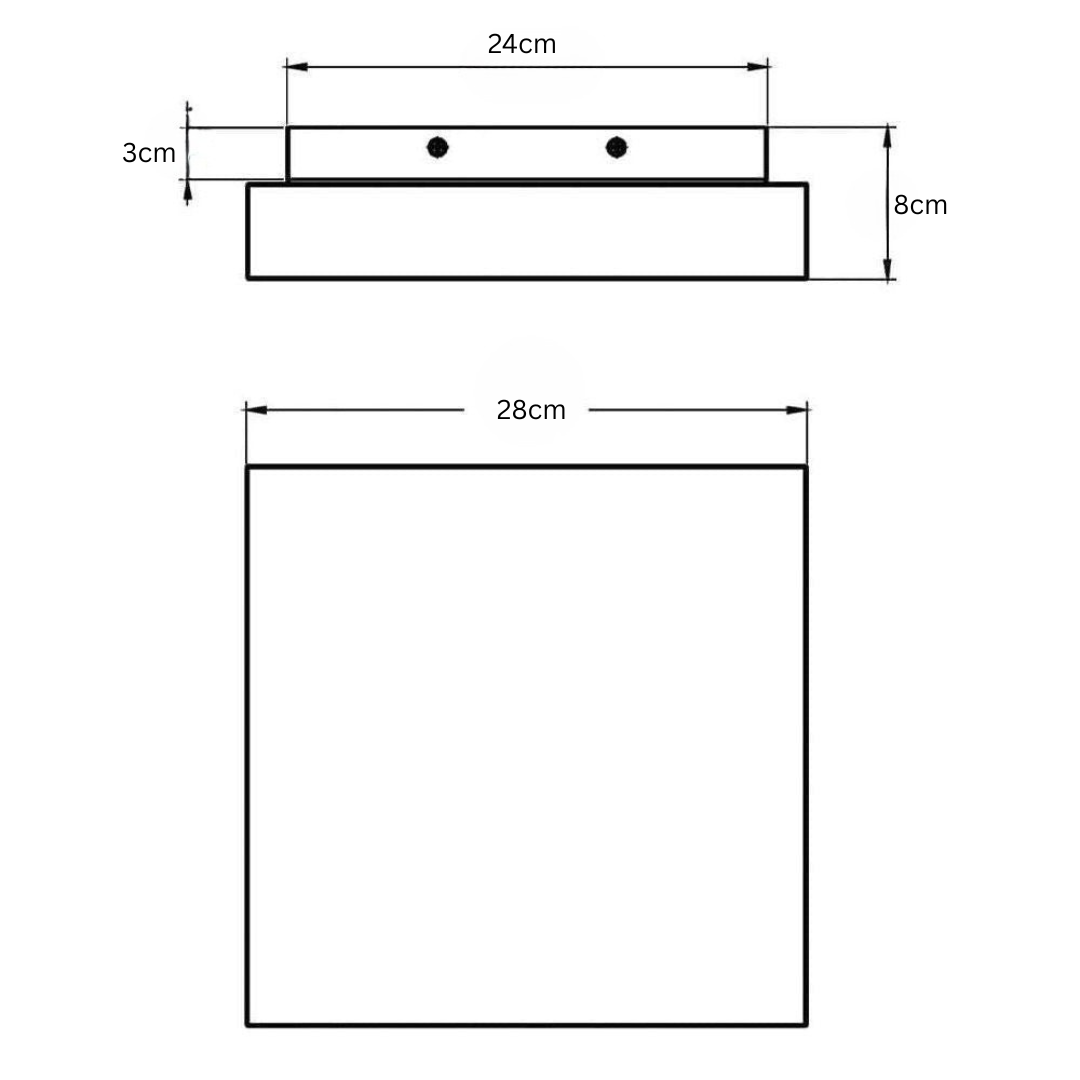 Strakke Plafondlamp met Semi-Opaque Diffuser voor Slaapkamer en Badkamer