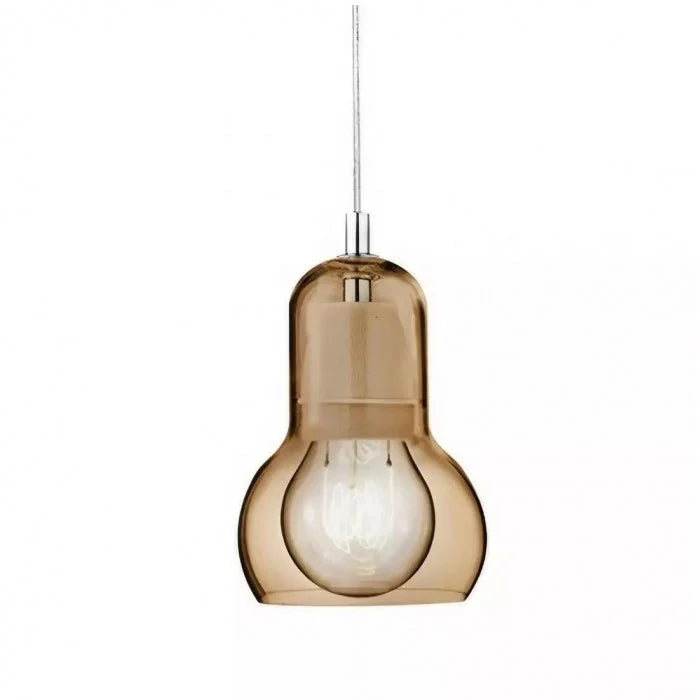 Retro Glazen Hanglamp Mega Bulb Ø11–18 cm E27 Helder Amber Rookgrijs