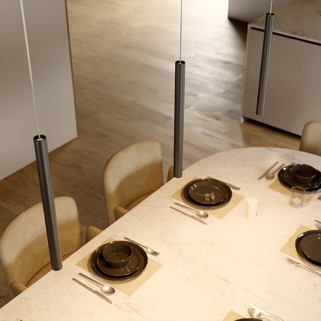 Zwarte Hanglamp – Minimalistisch, Glas & Metaal